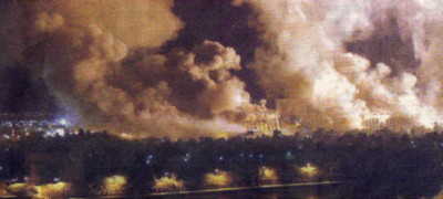 Saddam's palaces in flames