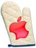 Oven glove with red Apple logo