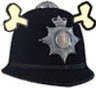 police helmet with bones