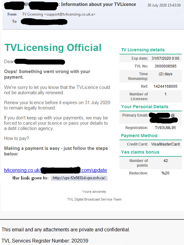 TV Licensing scam
