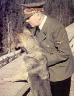 Adolf Hitler with Blondi