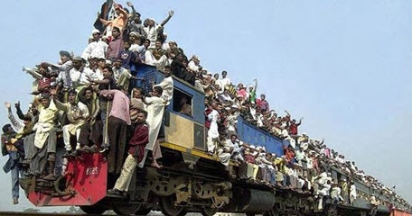 overloaded train