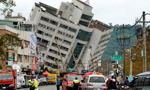 Taiwan earthquake damage Feb 2018