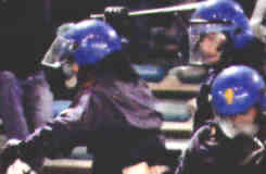 rioting Italian coppers
