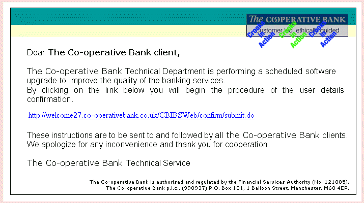 Co-operative Bank phish