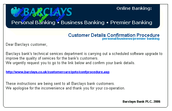 Barclays message