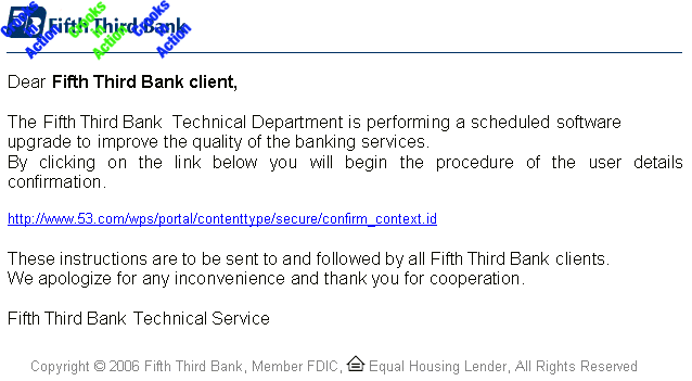 Fifth Third Bank phish