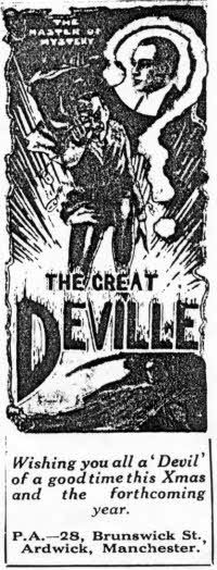 The Great Deville's Xmas Greetings notice, 1920s