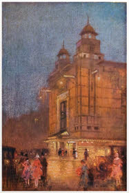 Alhambra Theatre, Glasgow, painted by Robert Eadie, 1930s Alhambra Theatre, Glasgow, painted by Robert Eadie, 1930s