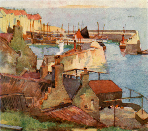 St. Monance Harbour, watercolour painted by Robert Eadie