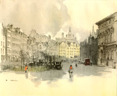 Grassmarket, Edinburgh, painted by Robert Eadie