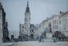 Red Cross Ambulances<br> at Le Cateau by Robert Eadie