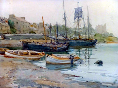 Kirkcaldy Harbour watercolour by Robert Eadie