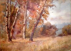 Scottish woodland watercolour by Robert Eadie