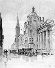 Taxi rank at Waterloo Street, Glasgow, by Robert Eadie Taxi rank at Waterloo Street, Glasgow, by Robert Eadie