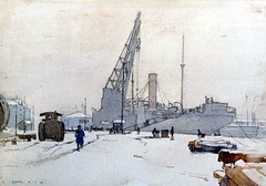 Glasgow Docks in Winter (1929) by Robert Eadie Glasgow Docks in Winter (1929) by Robert Eadie