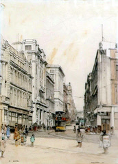Glasgow street scene etching 2 by Robert Eadie