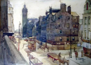 Glasgow street scene, 1910 by Robert Eadie
