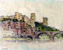 View of Durham Cathedral from the river by Robert Eadie