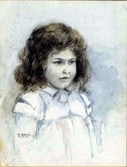 Study of a Young Girl, watercolour by Robert Eadie