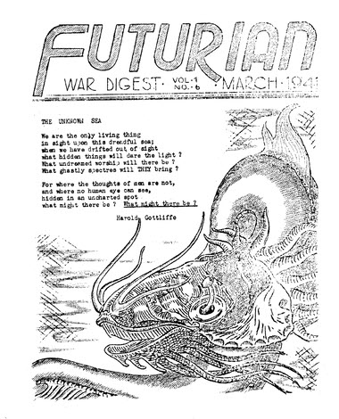 Futurian War Digest #6, cover by art by Harry Turner
