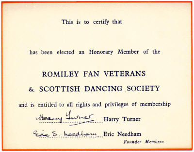 RFVSDS membership card, designed by Harry Turner