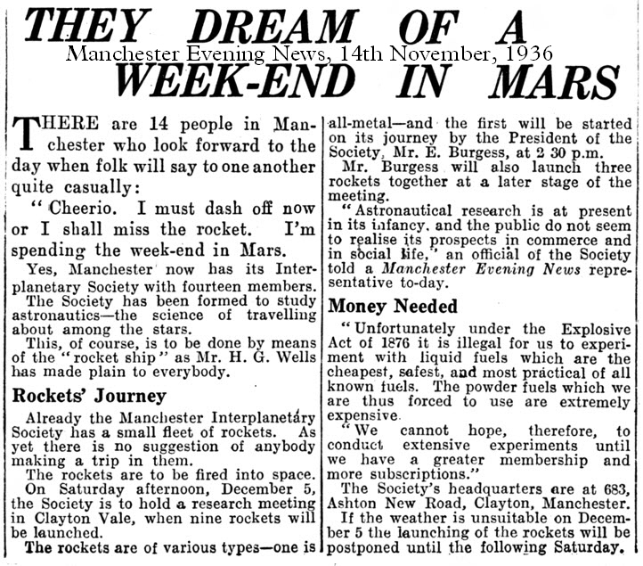 Manchester Evening News, 14th November 1936