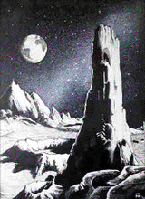 Lunar scene by Harry Turner