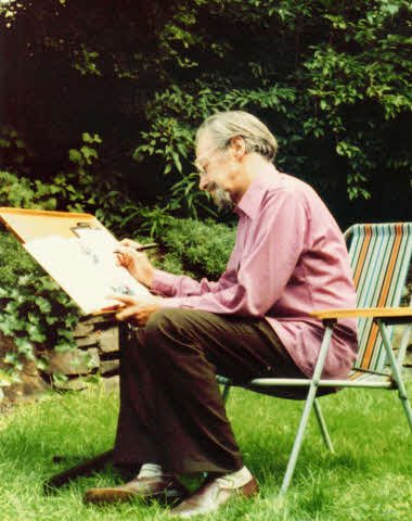 Harry Turner, the artist at work, 1970s