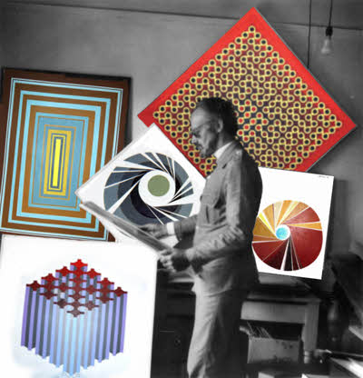 Harry Turner with some of his paintings