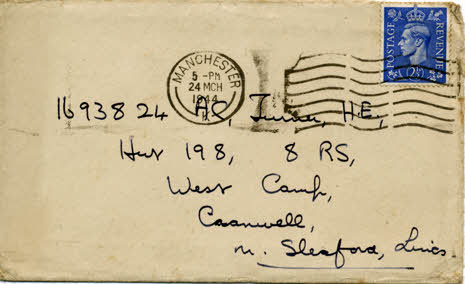 Mailing to Harry Turner at RAF Cranwell, 1944