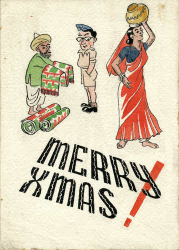 Xmas card home from India, 1945, by Harry Turner