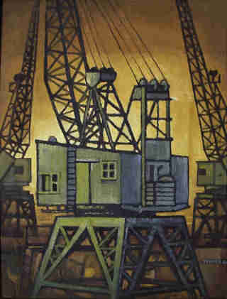 Dockyard scene by Harry Turner, 1961