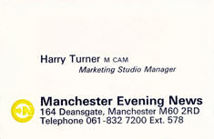 Harry Turner business card