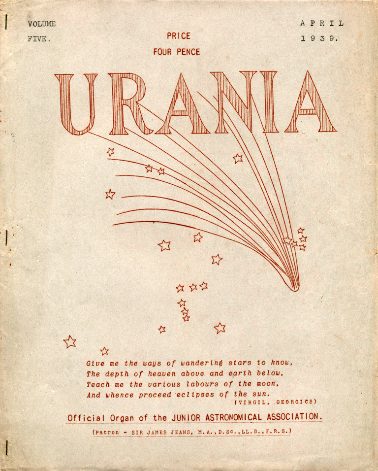 Urania, April 1939, edited by Marion Eadie