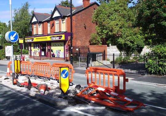 The rebuilt and redemolished traffic island, 2010/08/21
