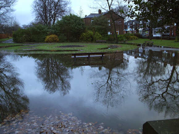 Romiley park flooded again