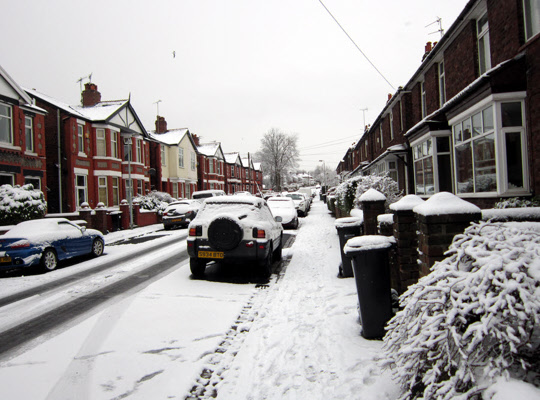 Snow in, Romiley, 2013