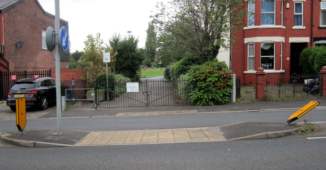 Romiley's bent bollard