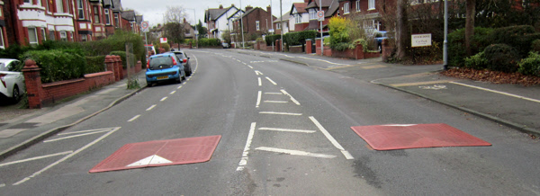 Compstall Road, Romiley, new speed bumps