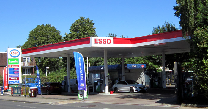 BP gone, Esso in place, Romiley, July 2022