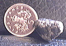 The rock and a 5p coin