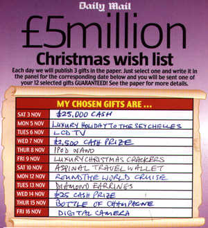 Daily Mail wish list