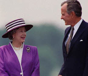 Queen Elizabeth II with President Bush the Elder