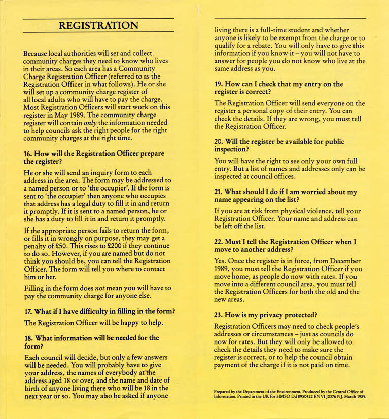 Poll Tax explanatory leaflet #4