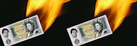 cash on fire