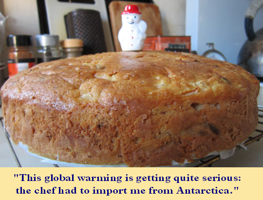 This global warming is getting quite serious: the chef had to import me from Antarctica.
