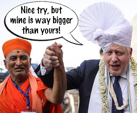 Boris in India with turban
